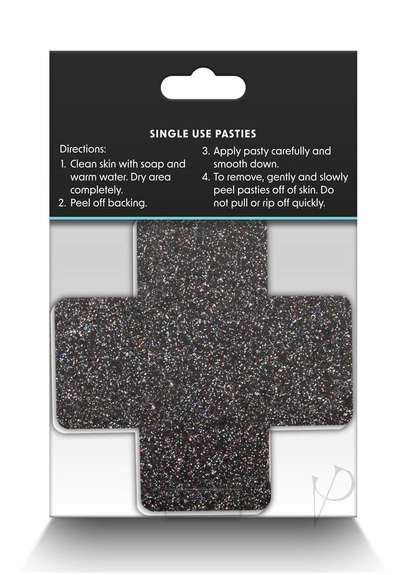 Pretty Pasties Glitter Cross Blk/gld