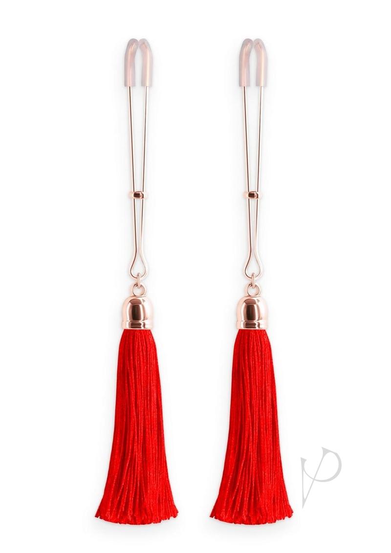 Bound Nipple Clamps T1 Rose Gld/red