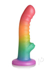 Simply Sweet Ribbed Rainbow Dildo