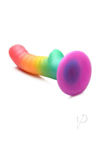 Simply Sweet Ribbed Rainbow Dildo