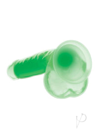 Lollicock Glow in the Dark Silicone Dildo with Balls 7in Green