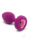 B-vibe Vibrate Jewel Plug S/m Fuchsia