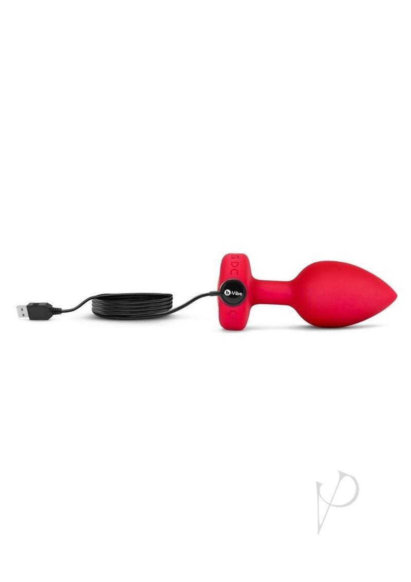 B-vibe Vibrate Heart Jewel Plug M/l Red