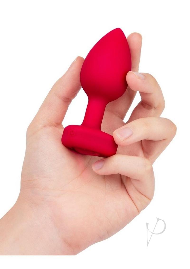 B-vibe Vibrate Heart Jewel Plug M/l Red