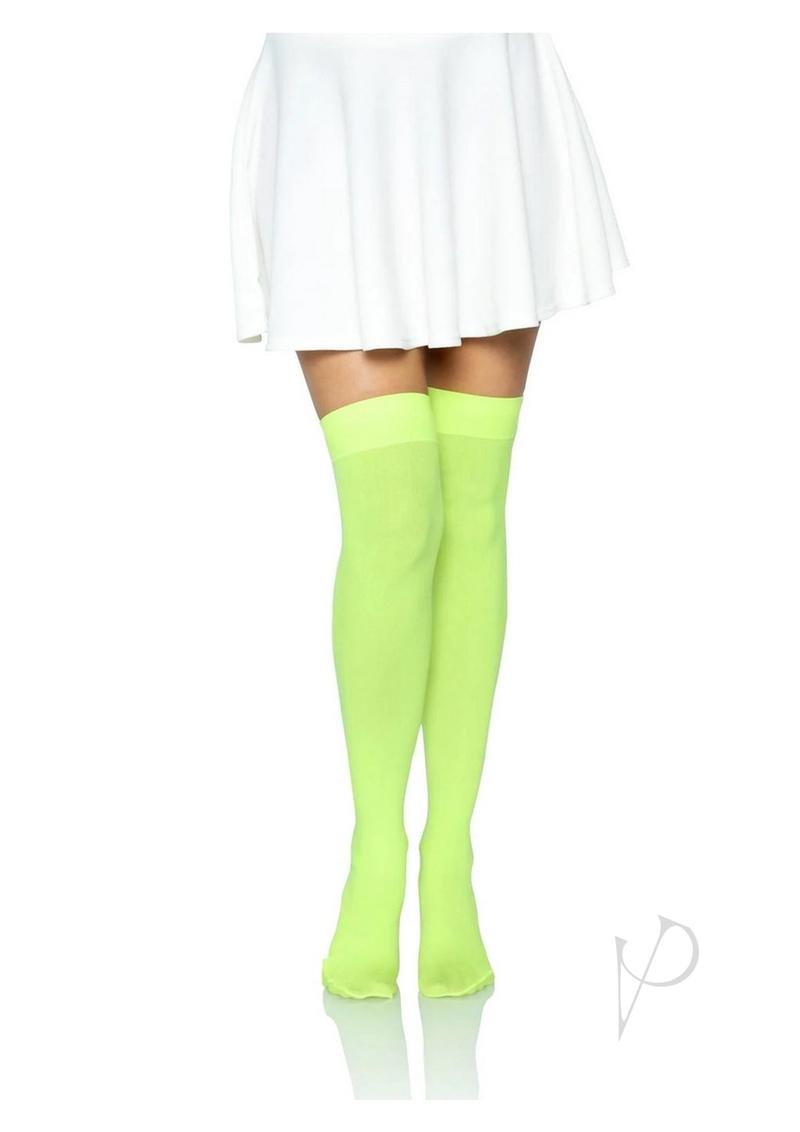 Nylon Over The Knee Os Neon Green