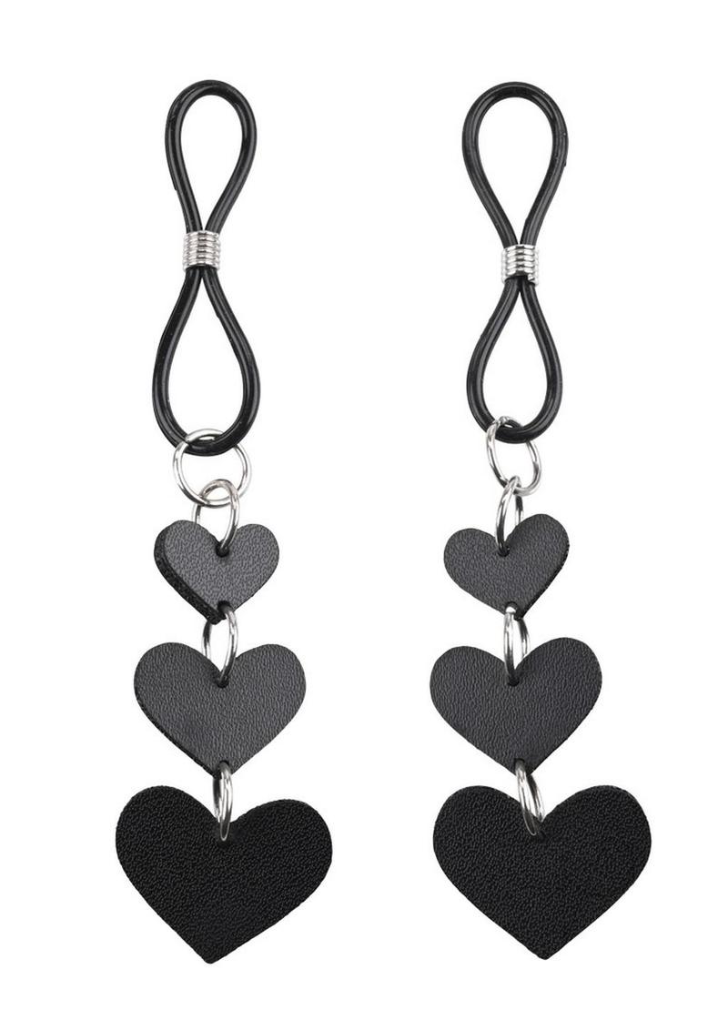 Sandm Heart Nipple Ties Blk/slv