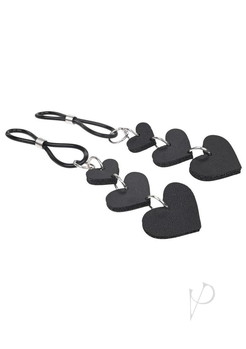 Sandm Heart Nipple Ties Blk/slv