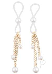 Sandm Pearl Nipple Ties Wht/gld