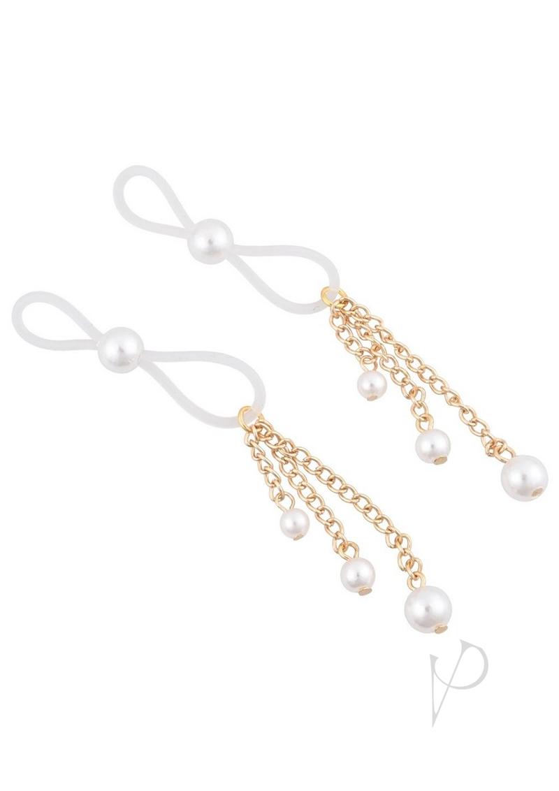 Sandm Pearl Nipple Ties Wht/gld