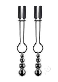 Selopa Beaded Nipple Clamps Blk Chrm