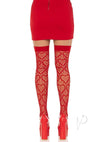 Heart Net Thigh High Os Red