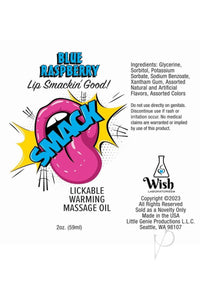 Smack Massage Oil Blue Raspberry 2oz