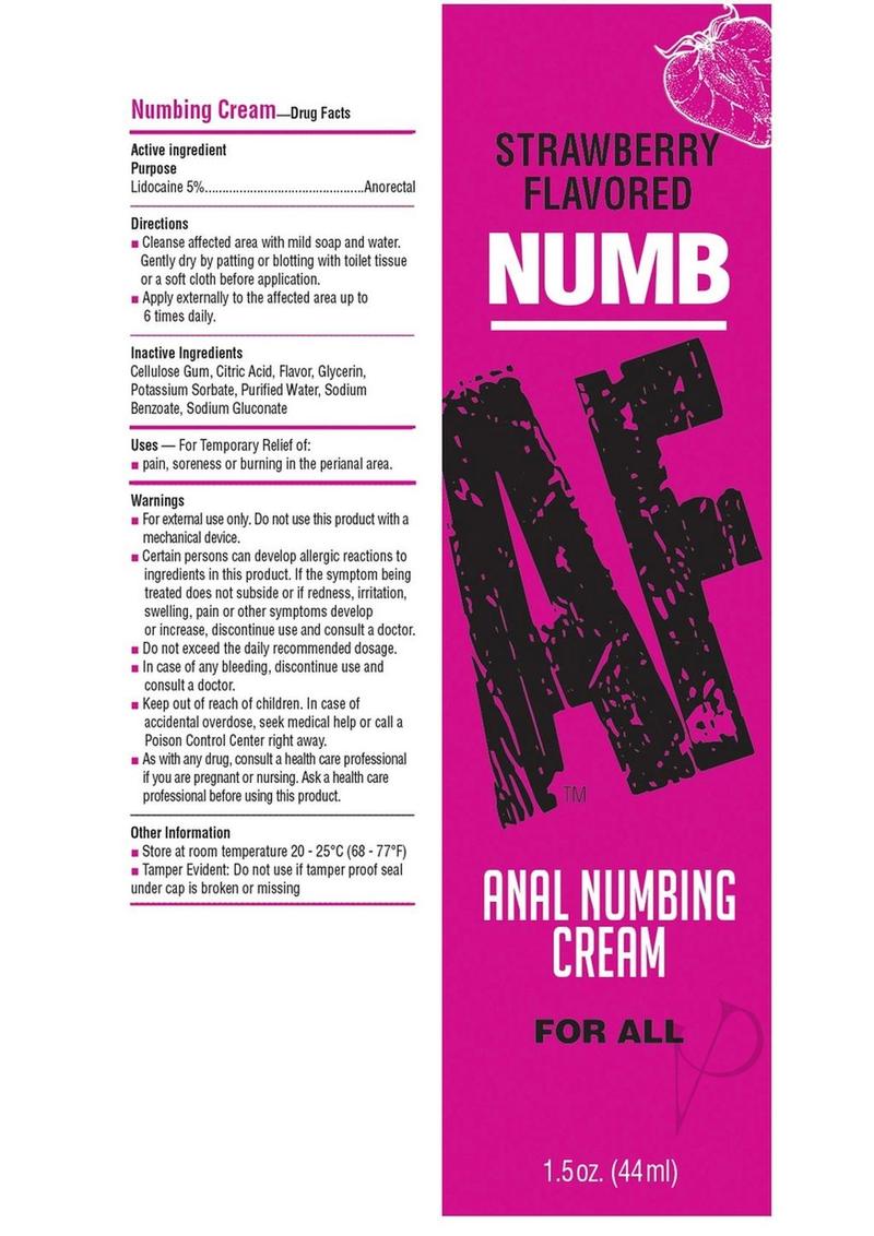 Numb Af Anal Cream Strawberry