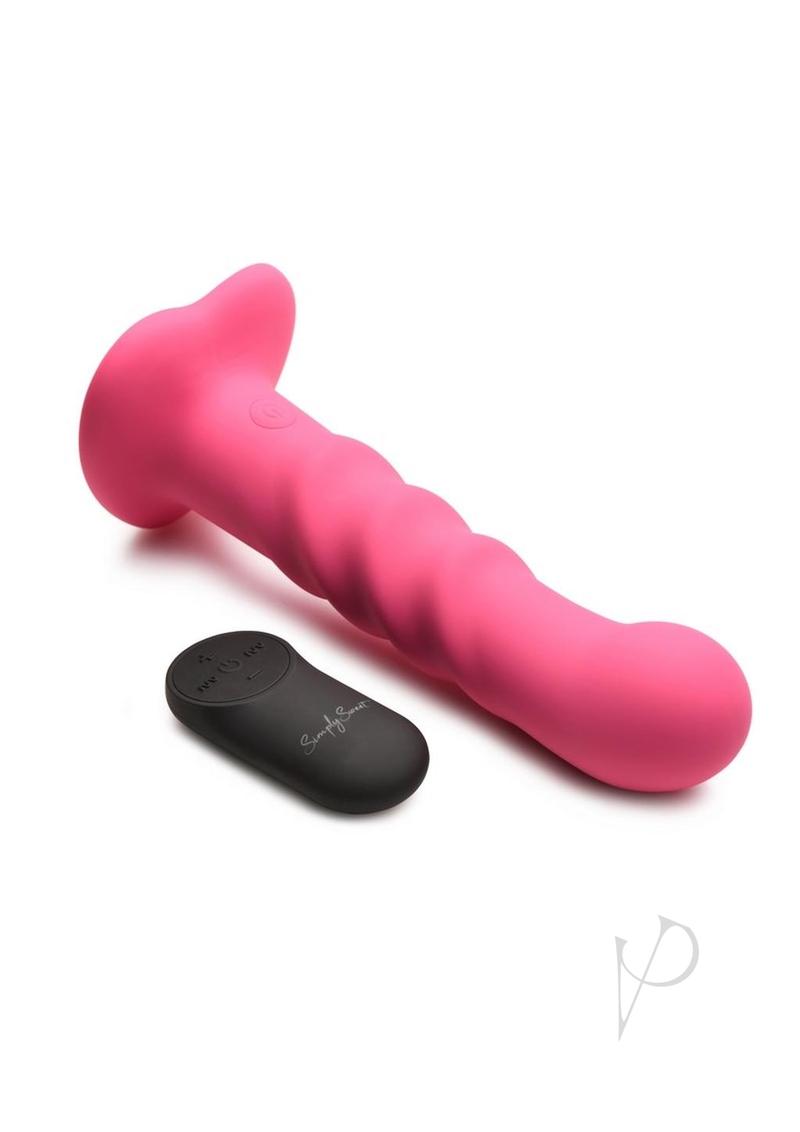 Simply Sweet Ribbed Dildo W/remote Pnk