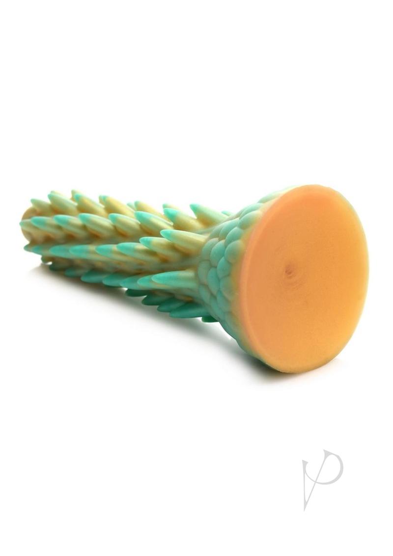 Stegosaurus Spiky Reptile Silicone Dildo Teal & Gold