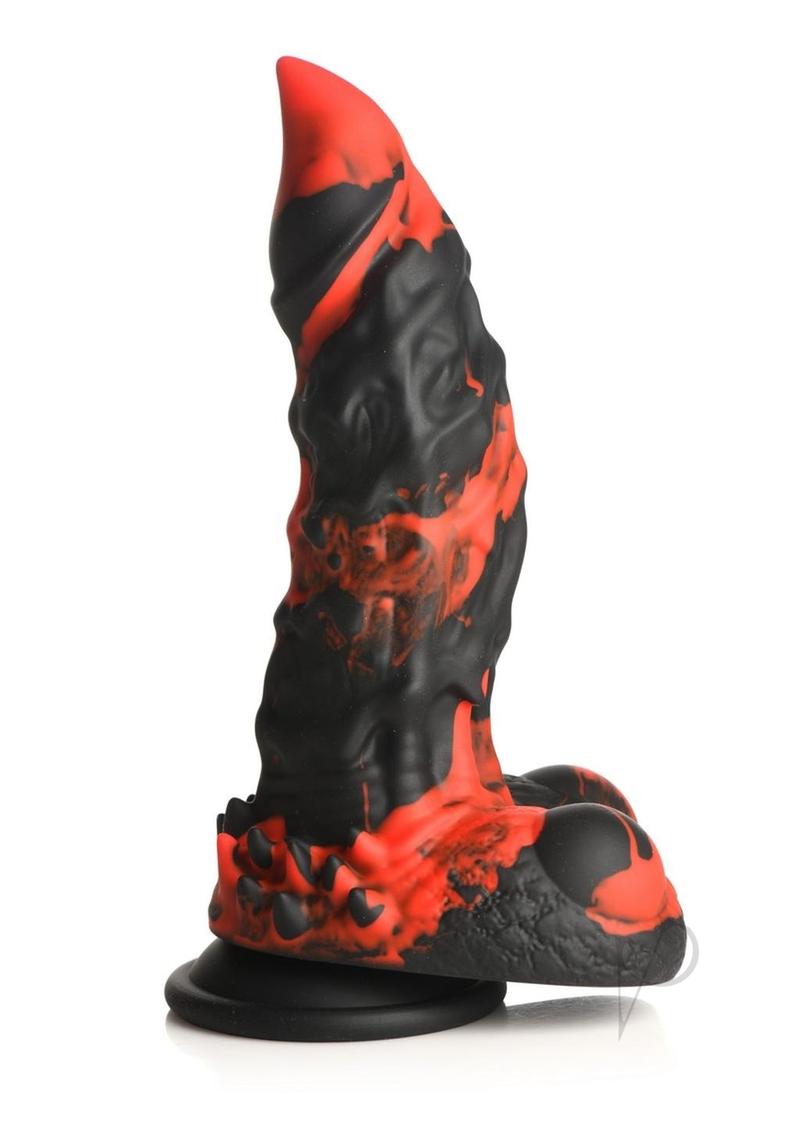 Creature Cocks Fire Demon Monster Silicone Dildo Black & Red