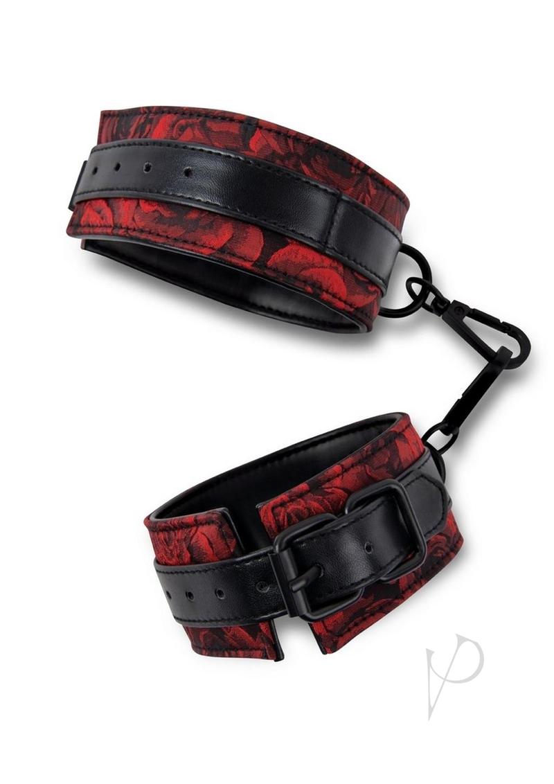 Sk Rosegasm Buckle Cuffs Satin Blindfold