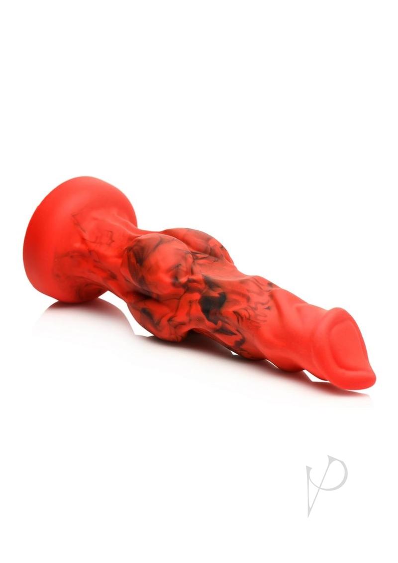 Creature Cocks Fire Hound Silicone Dildo Large Red & Black