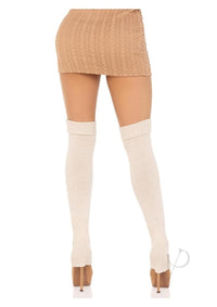 Extra Long Rib Knit Leg Warmers Os Ivory