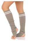 Rib Stirrup Leg Warmers Stripe Os Gry