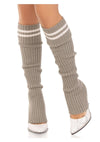 Rib Stirrup Leg Warmers Stripe Os Gry