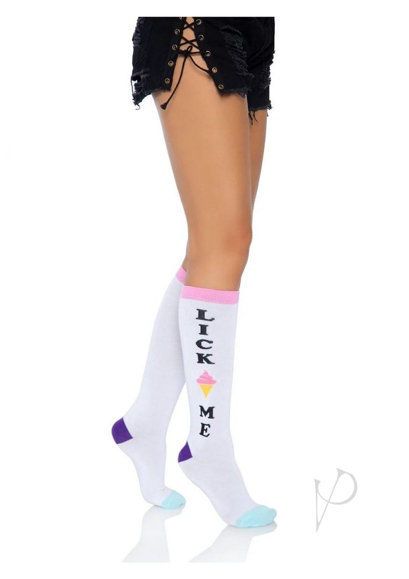 Lick Me Knee Socks Os Multicolor