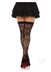 Wild Rose Net Thigh Highs Os Black