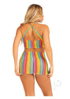 Rainbow Stripe Cross Halter Mini Os