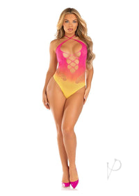 Seamless Ombere Halter Suit Os Sunset