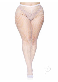 Spandex Indust Net Tights 1x-2x Wht