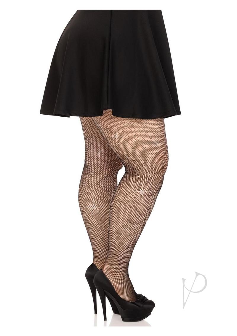 Fishnet Crystal Tights Rhines Os Black