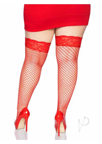 Spandex Indust Thigh High Stay 1x-2x Red