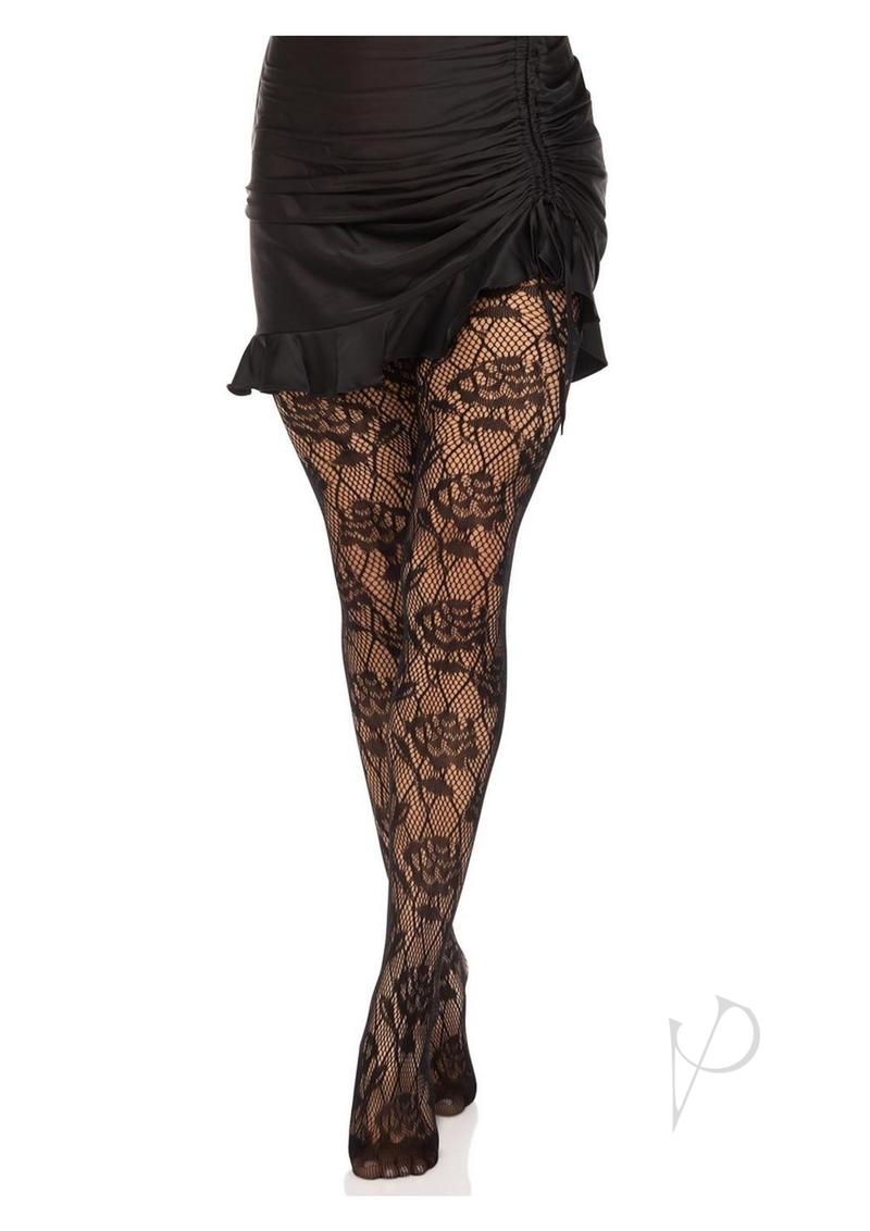 Wild Rose Net Tights Os Blk