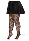 Wild Rose Net Tights 1x-2x Blk