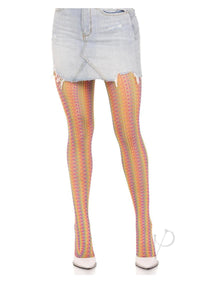 Rainbow Crochet Tights Os