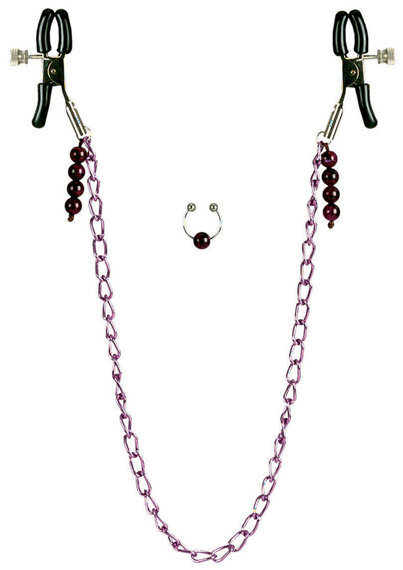 Nipple Clamps - Purple Chain