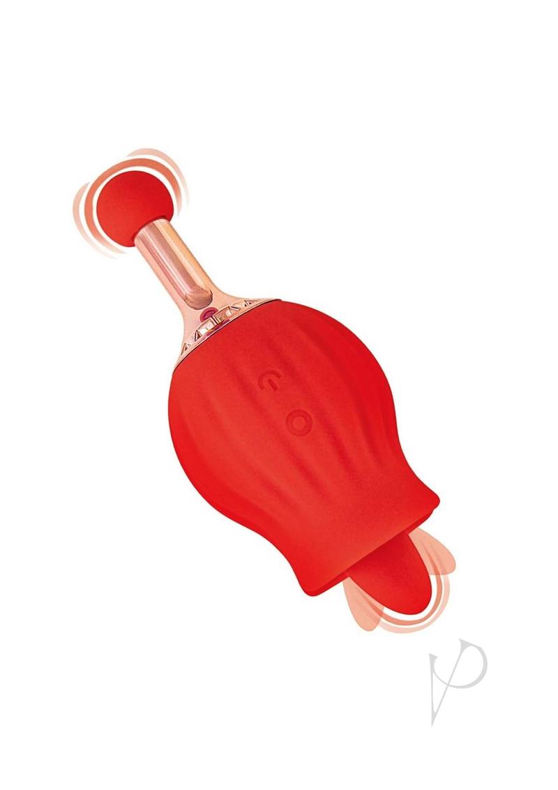 Clit Tastic Rose Bud Dual Massager Red