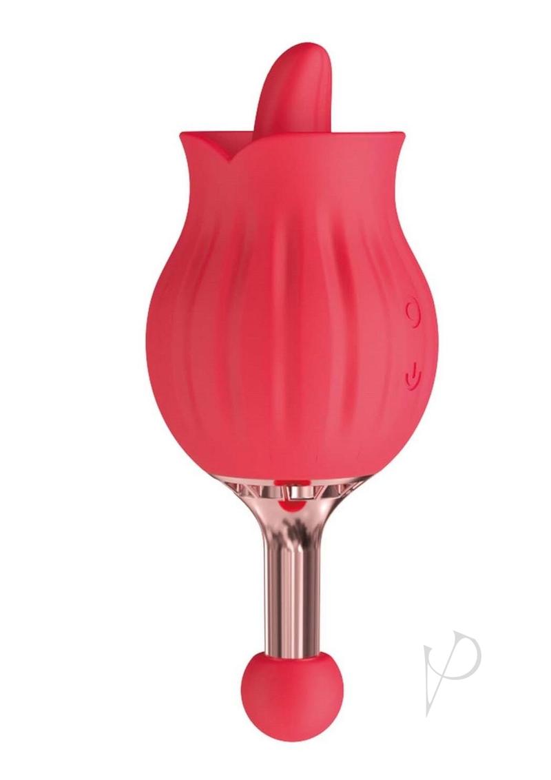 Clit Tastic Rose Bud Dual Massager Red