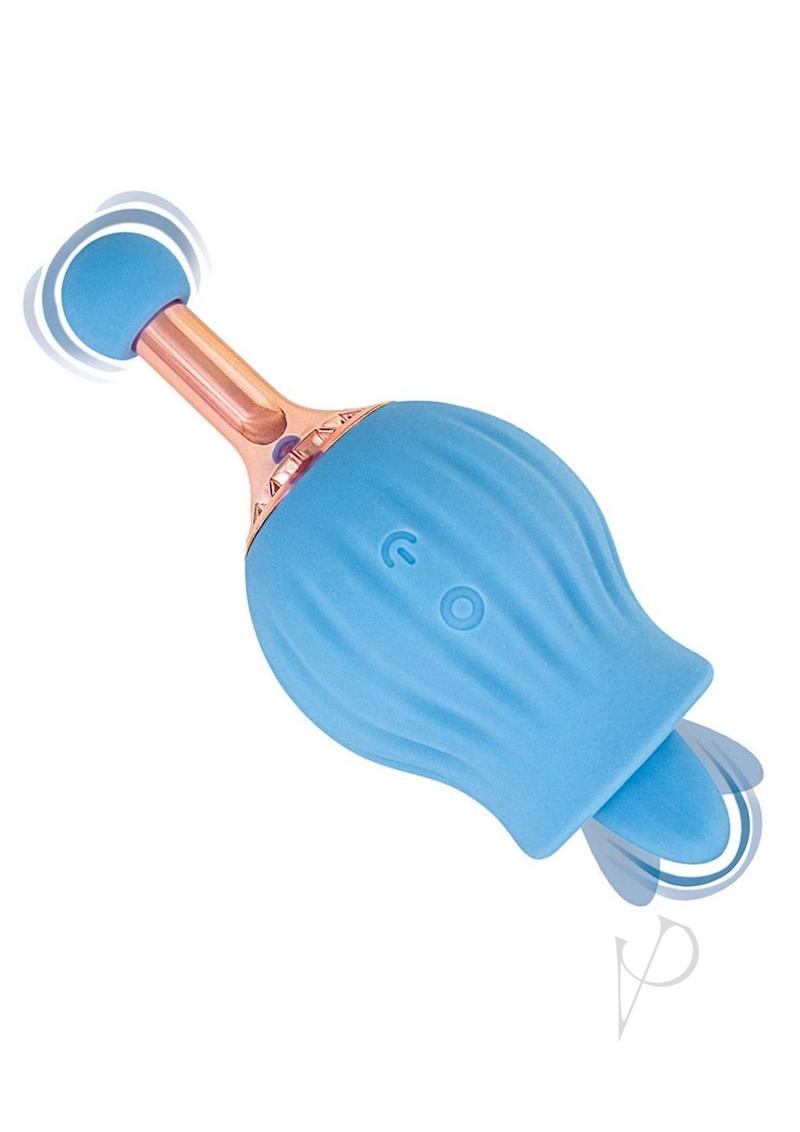 Clit Tastic Rose Bud Dual Massager Blu