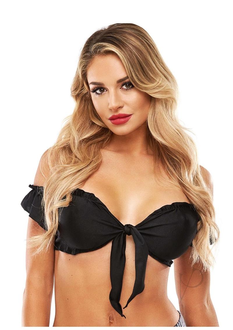 Tp Schoolgirl Tie Top Blk