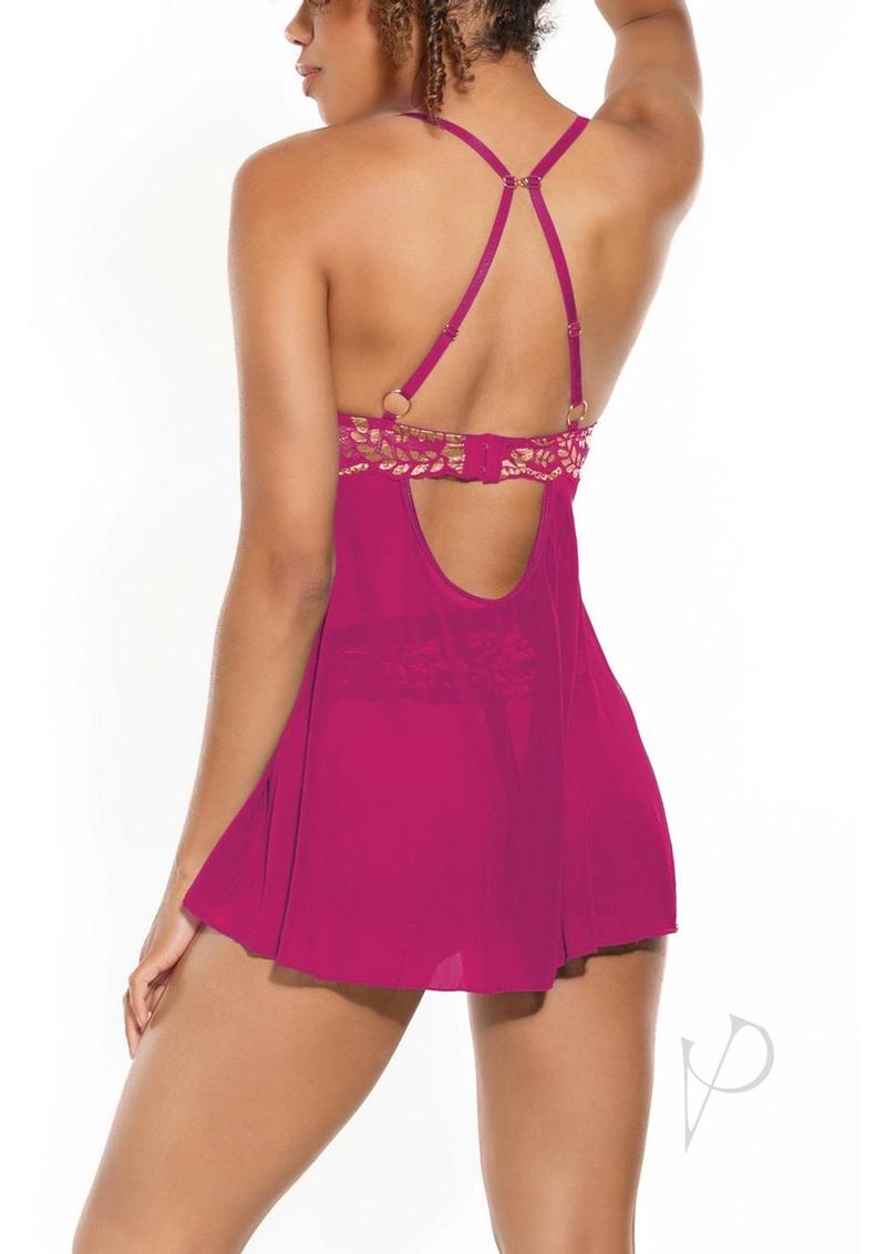 Babydoll Thong Pnk/rse Gld Sm