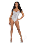 Sequin Bone Snap Bodysuit Strap Lg Slv