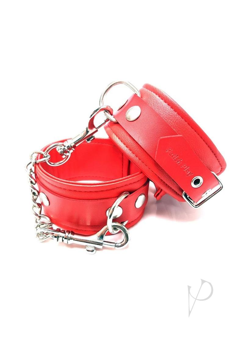 Fp Ankle Cuffs Vegan Leather Red