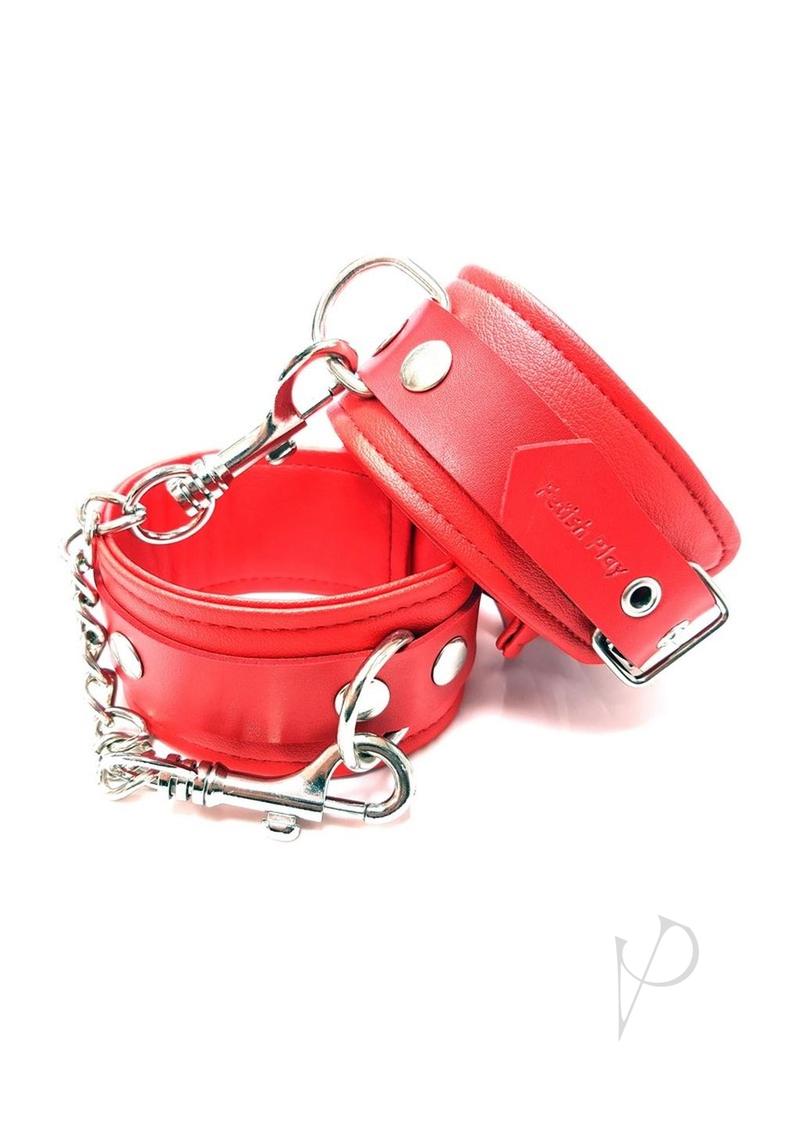 Fp Wrist Cuffs Vegan Leather Red