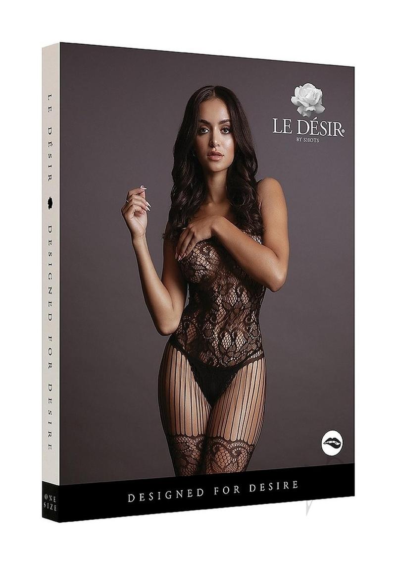 Lace Fishnet Bodystocking Os Blk