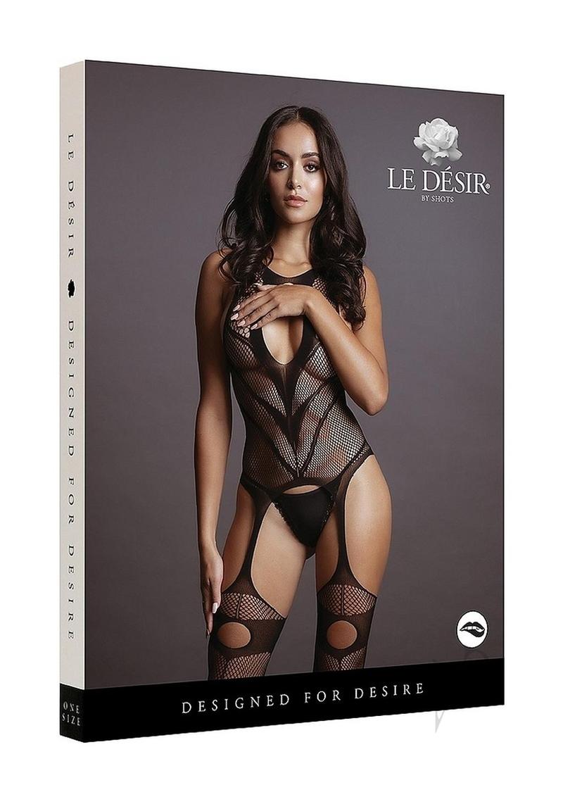 Suspender Bodystocking Os Blk