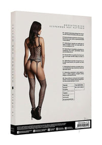 Fence Suspender Bodystocking Os Blk