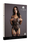 Fishnet And Lace Bodystocking Os Blk