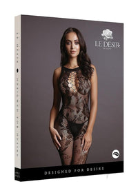 Criss Cross Neck Bodystocking Os Blk