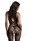 Criss Cross Neck Bodystocking Os Blk